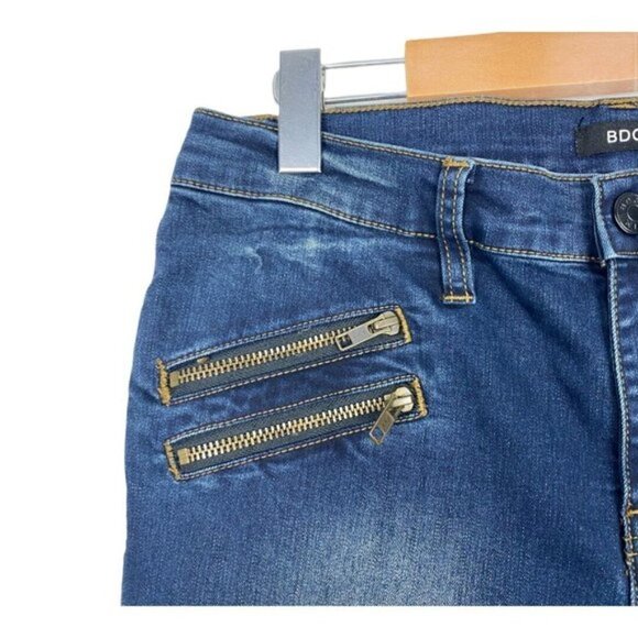 URBAN Outfitters BDG Women's Twig Theo Moto Mid Rise Skinny Jean Dark Wash US 31 - Picture 4 of 10